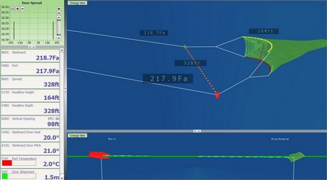 Schermata di funzionamento sistema "TrawlMaster"